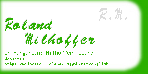 roland milhoffer business card